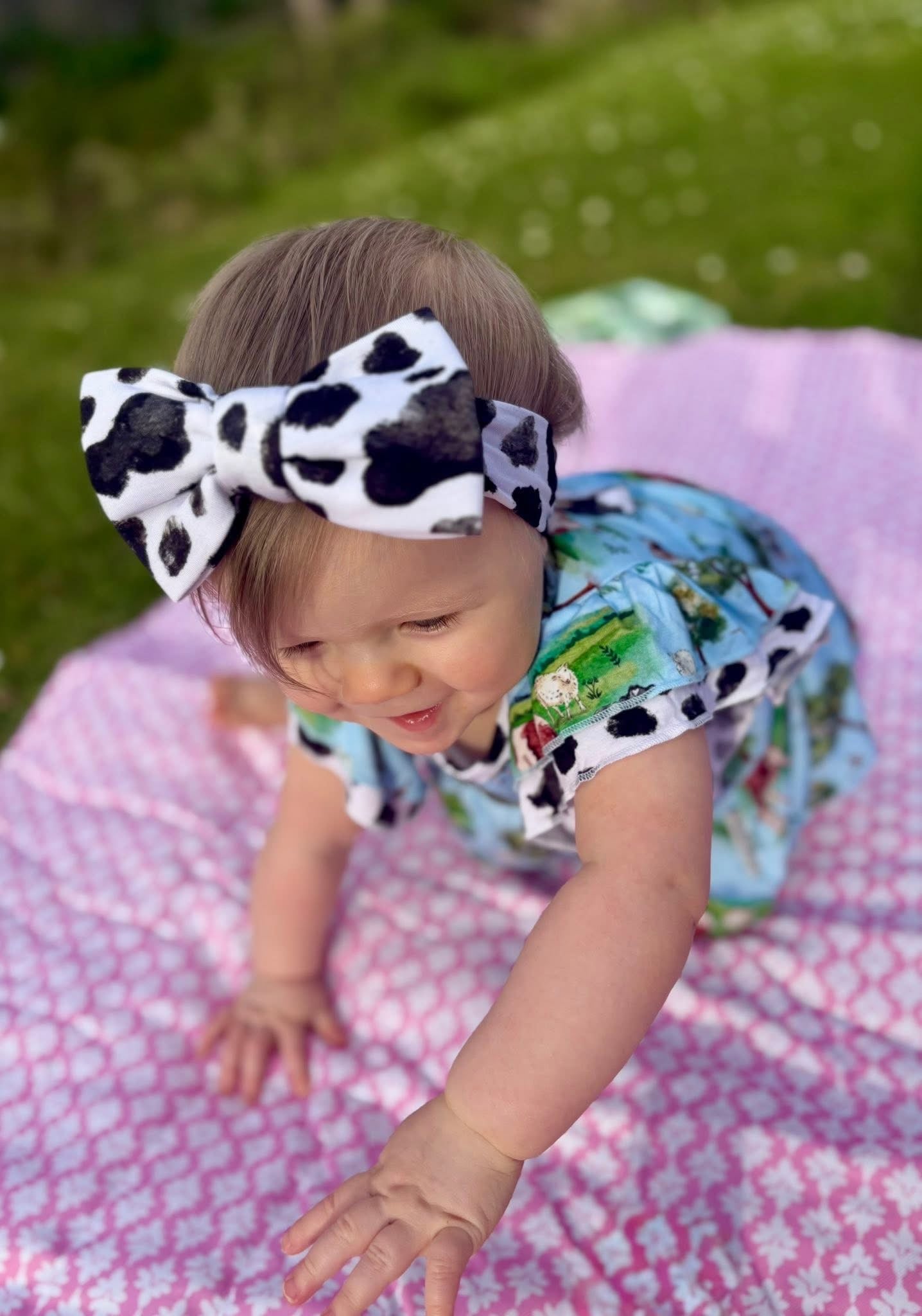 “Cows” Bow Headband