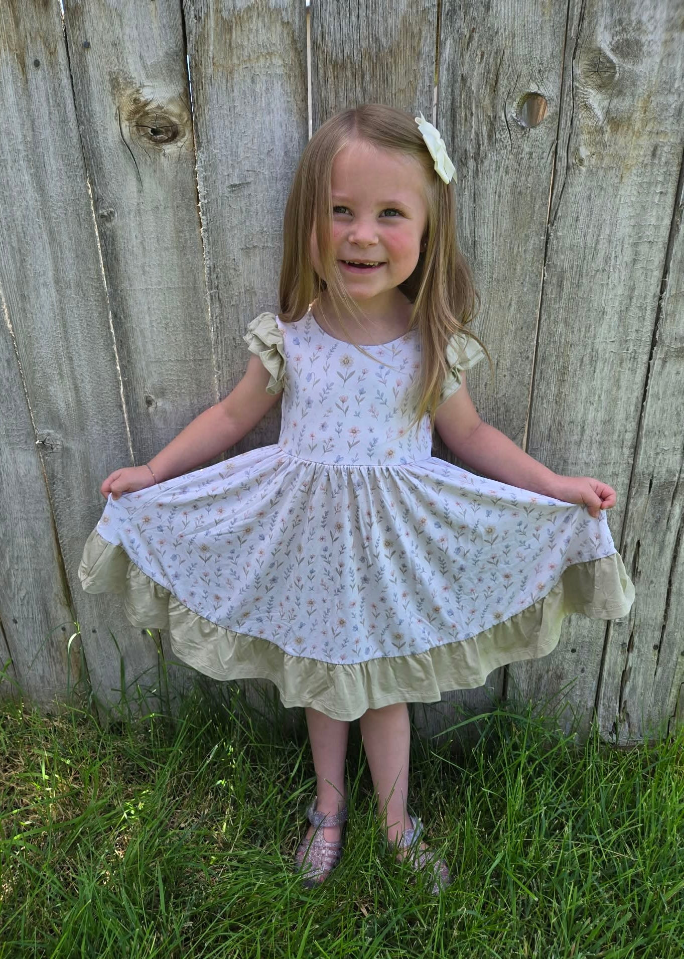 Wildflower Wishes Twirl with Bow Back and Biker Shorts Set