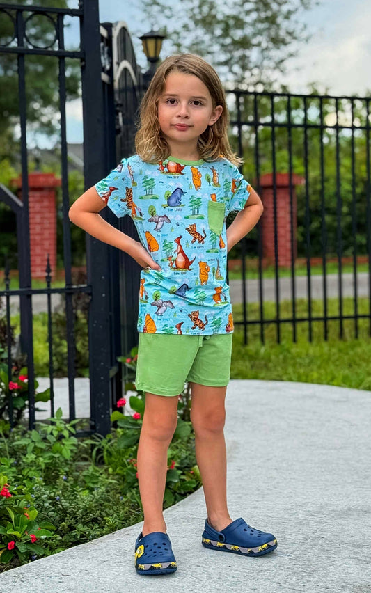 Pooh’s Path of Positivity Two-Piece Shorts Set