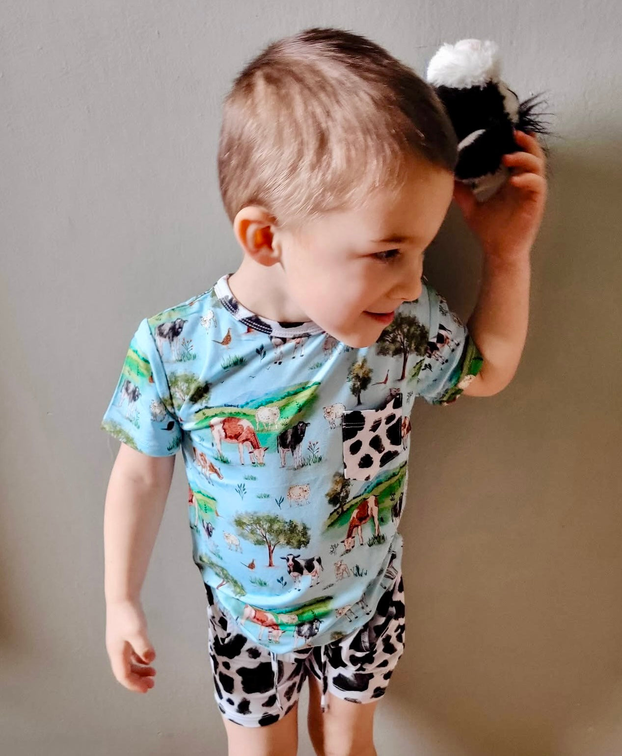 “Cows” Two-Piece Shorts Set