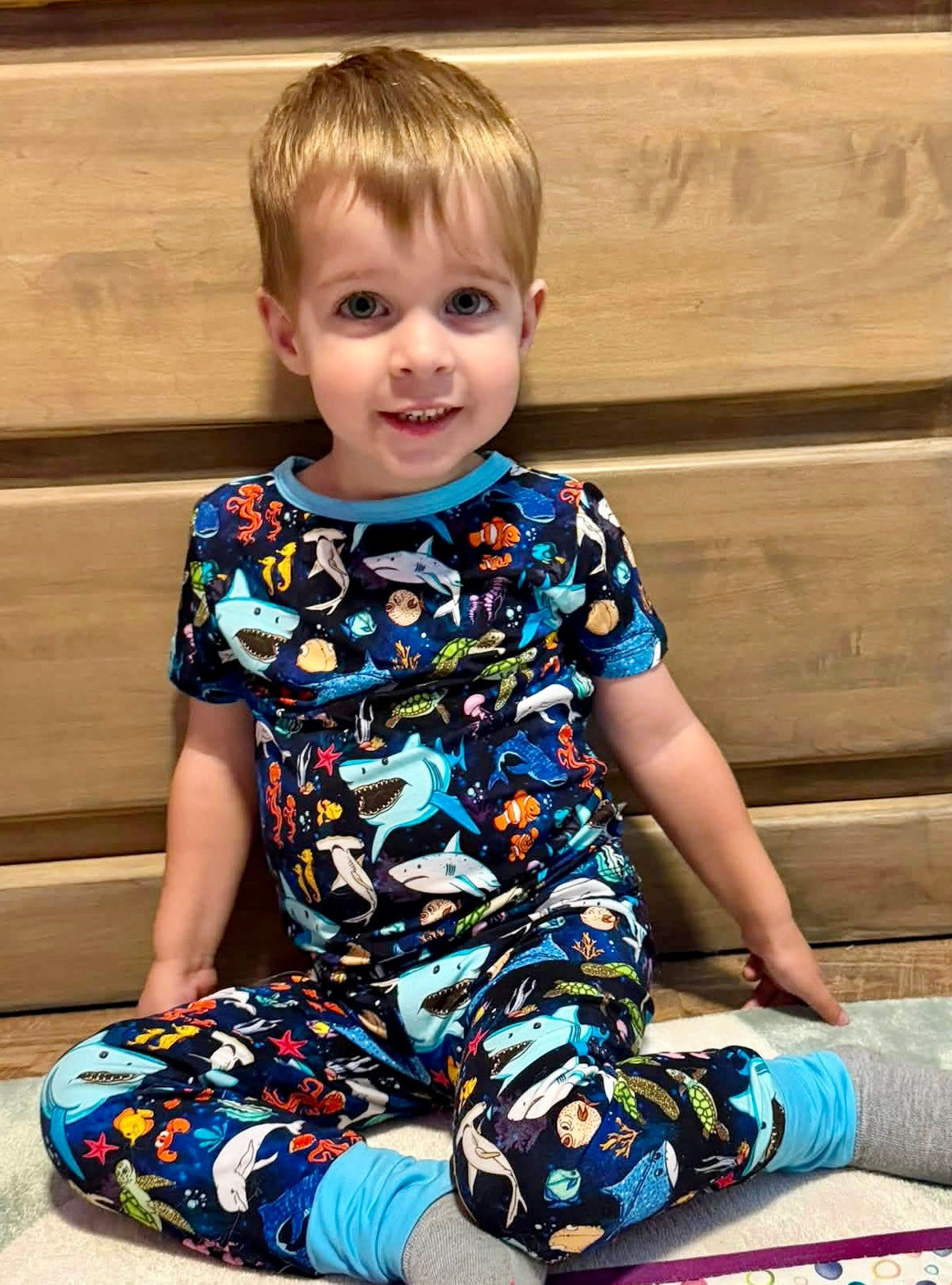 “Beyond The Reef” Two-Piece Pajamas Short Sleeved and Pants