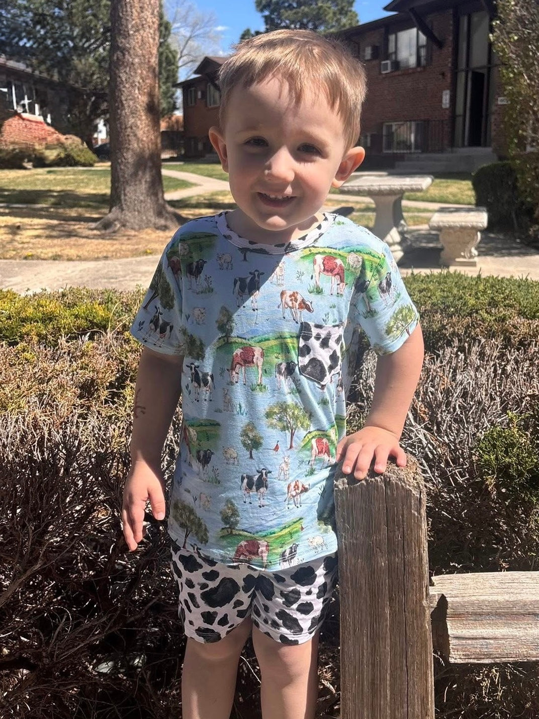 “Cows” Two-Piece Shorts Set