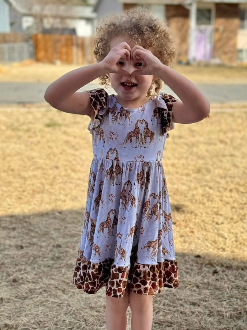 “You Bet Giraffe I’m Cute” Twirl with Biker Shorts Set