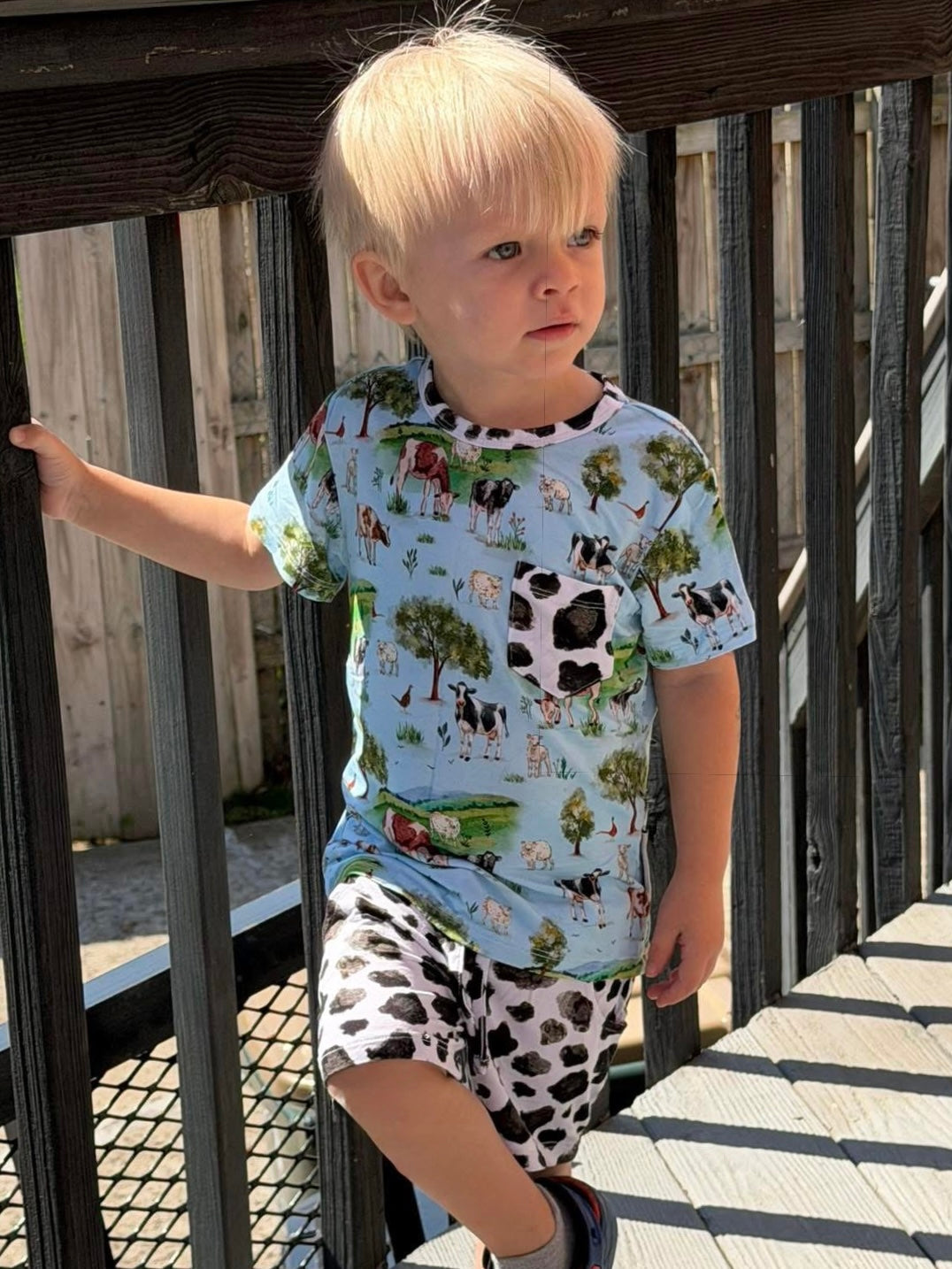 “Cows” Two-Piece Shorts Set