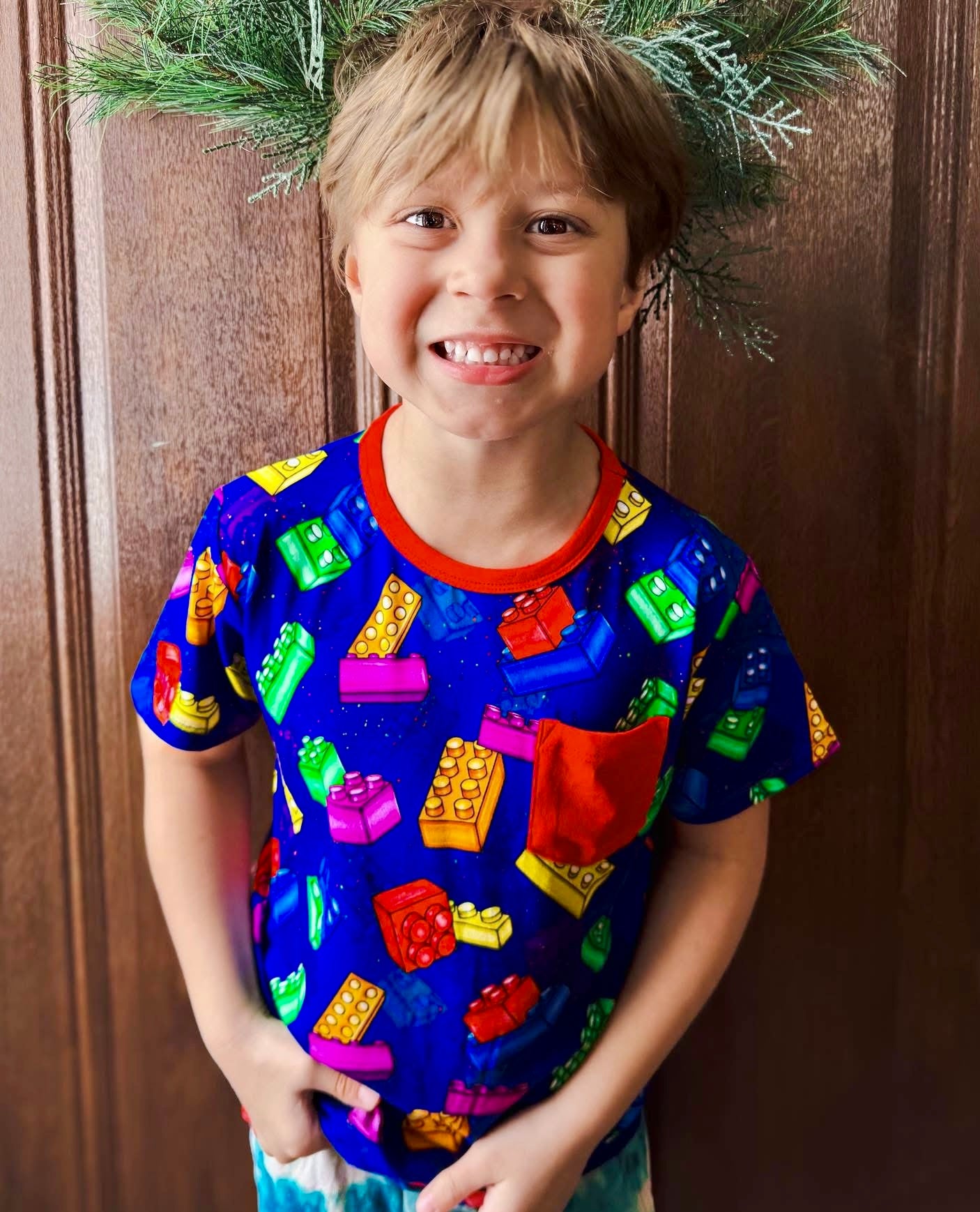 “Color Burst Blocks” Pocket T-Shirt