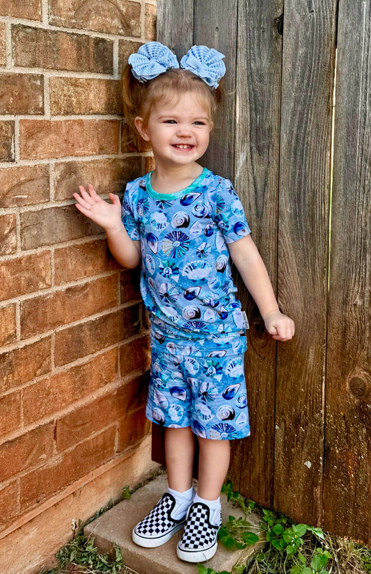 Shell Yeah Two-Piece Pajamas Short Sleeved and Shorts