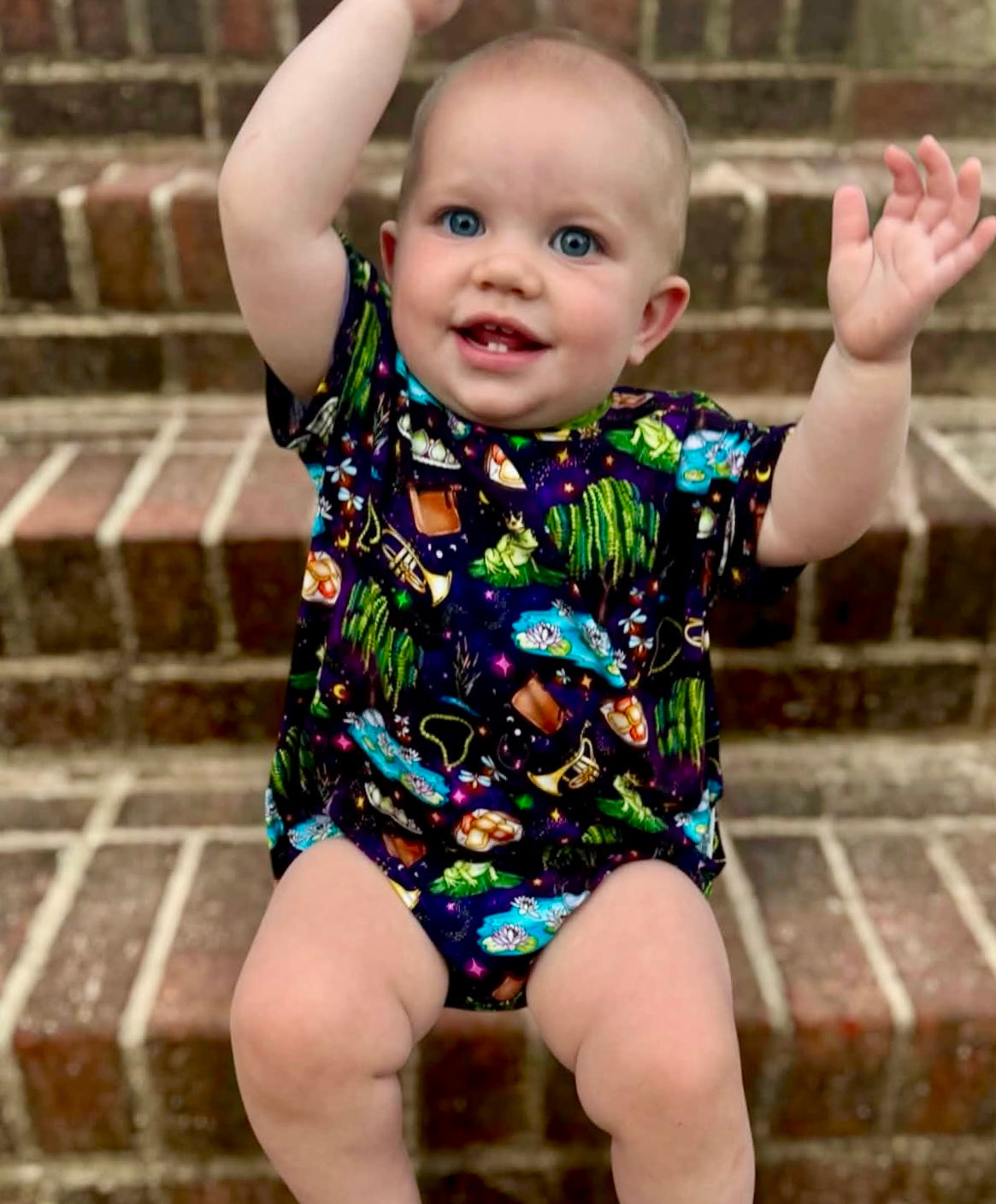 “Fireflies & Frog Kisses” Bubble Romper