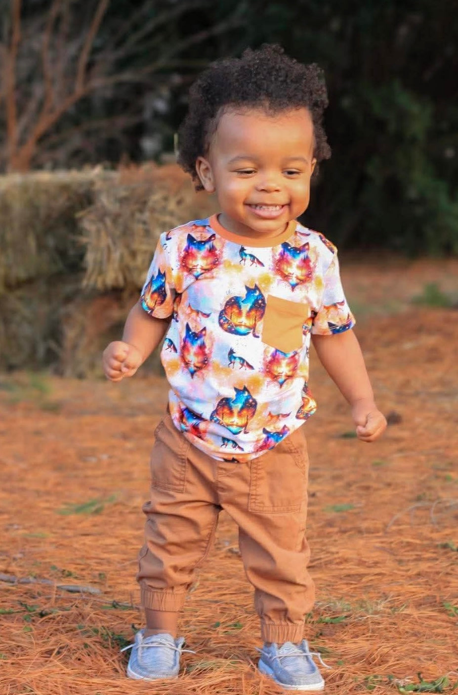 “Whimsical Foxes” Pocket T-Shirt