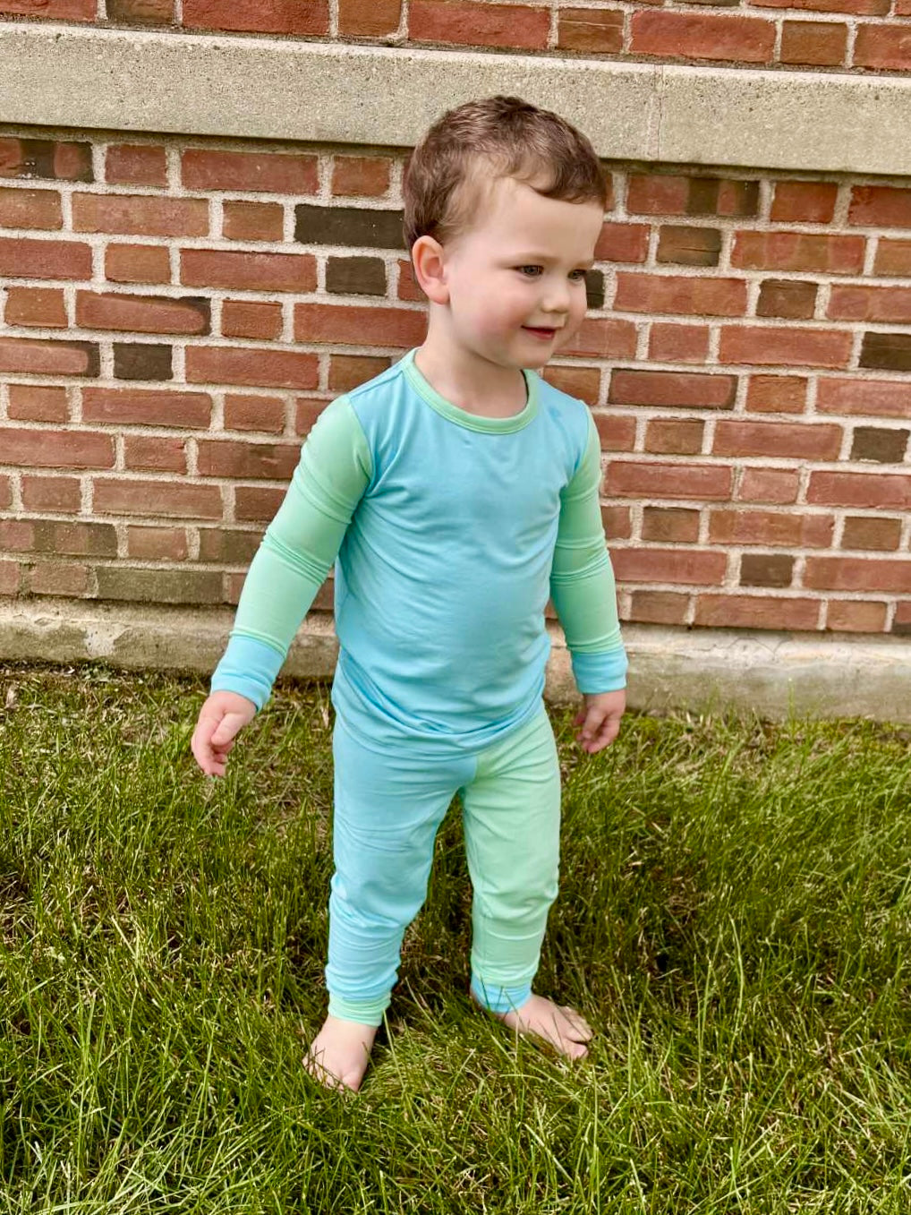 “Color Block Pop” Two-Piece Pajamas
