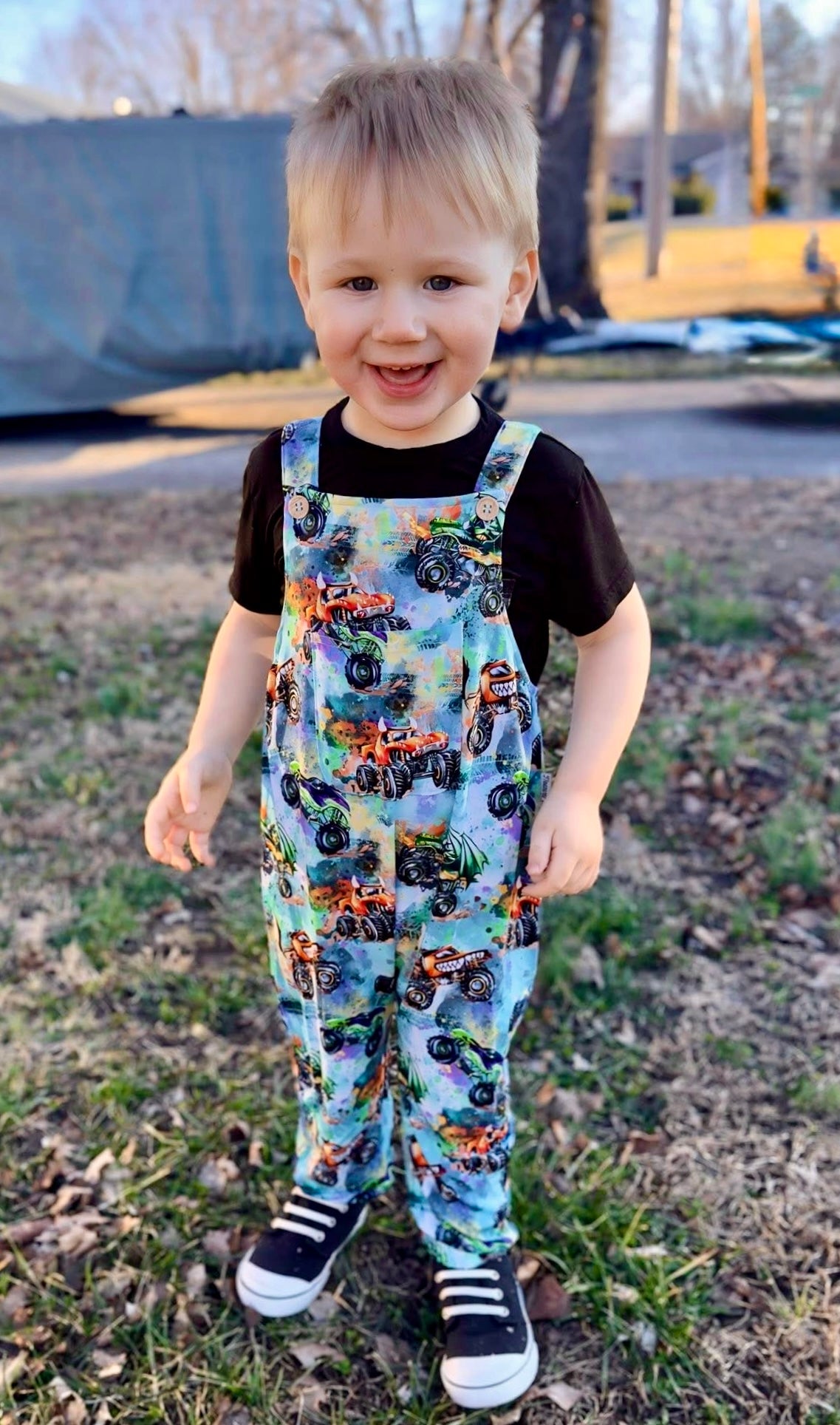 “Monster Truck Mayhem” Overalls (overalls only)
