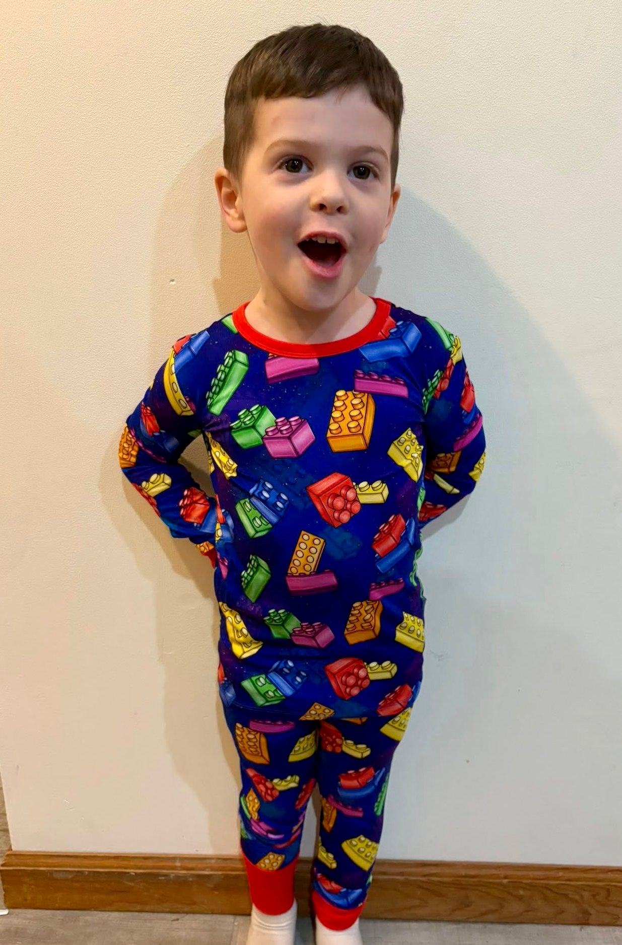 “Color Burst Blocks” Two-Piece Pajamas