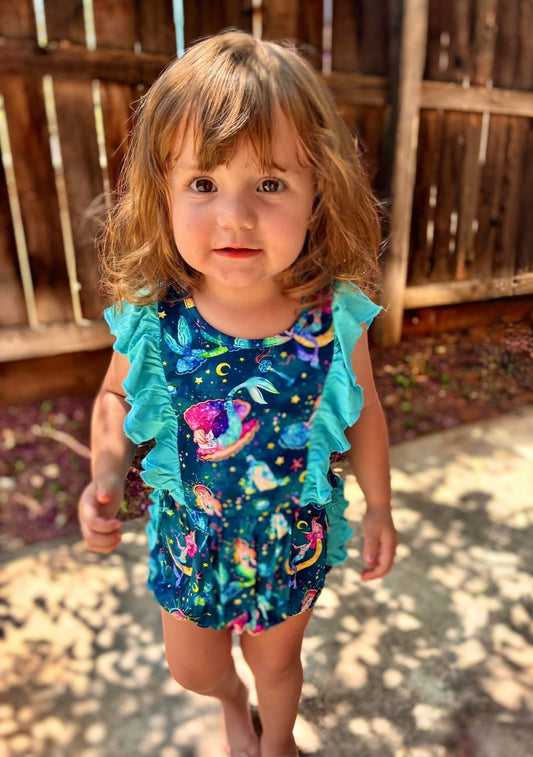 Mystical Mermaids Ruffled Bubble Romper