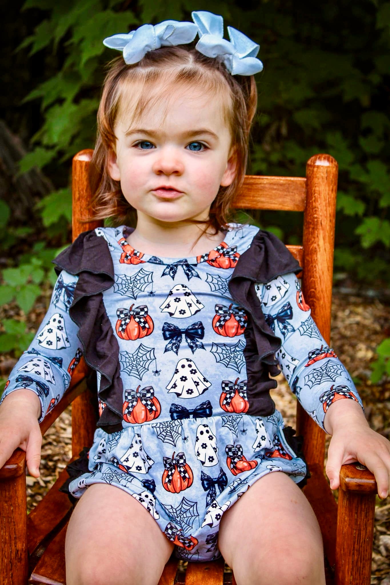 “Boos and Bows” Ruffled Bubble Romper