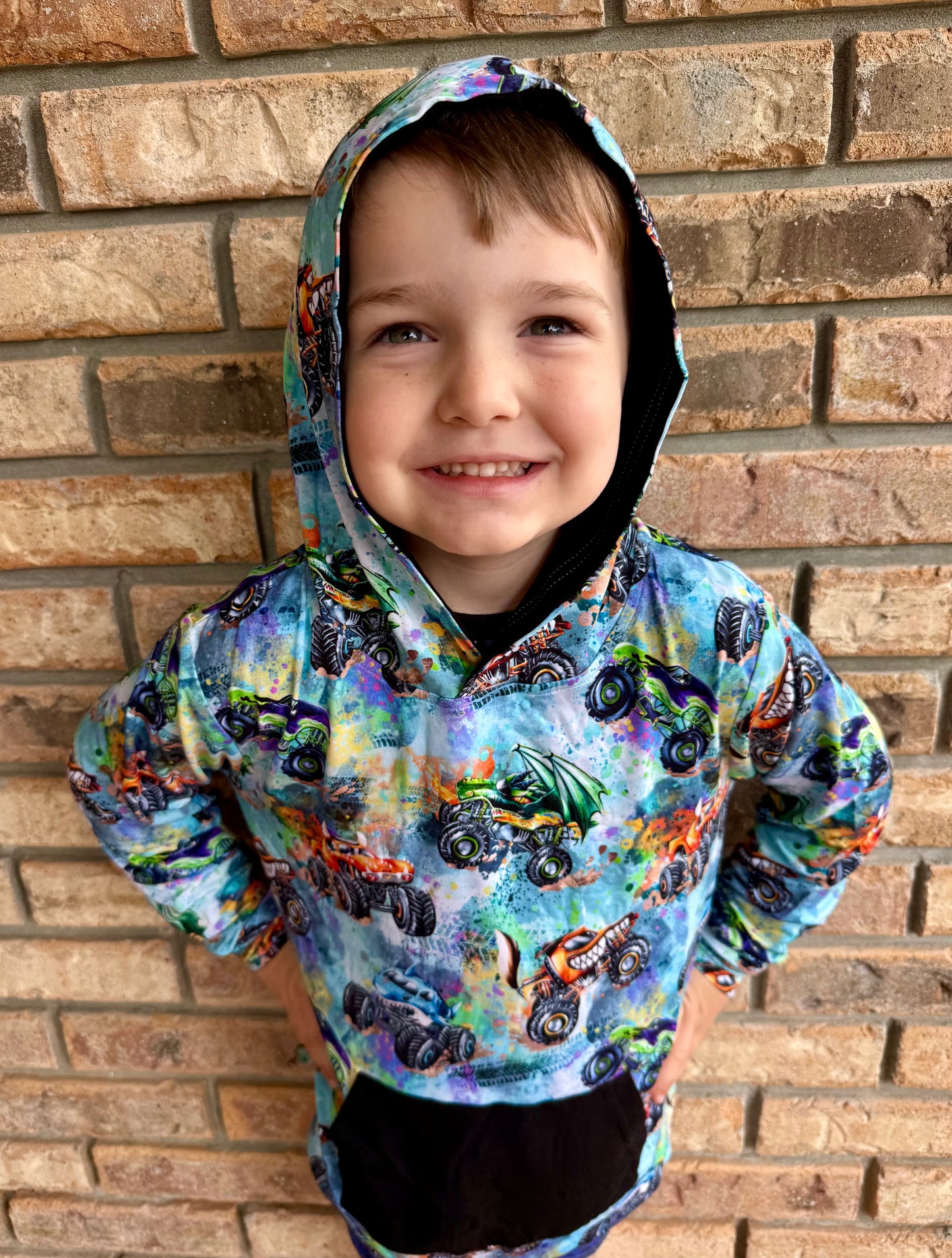 “Monster Truck Mayhem” Pull Over Hoodie