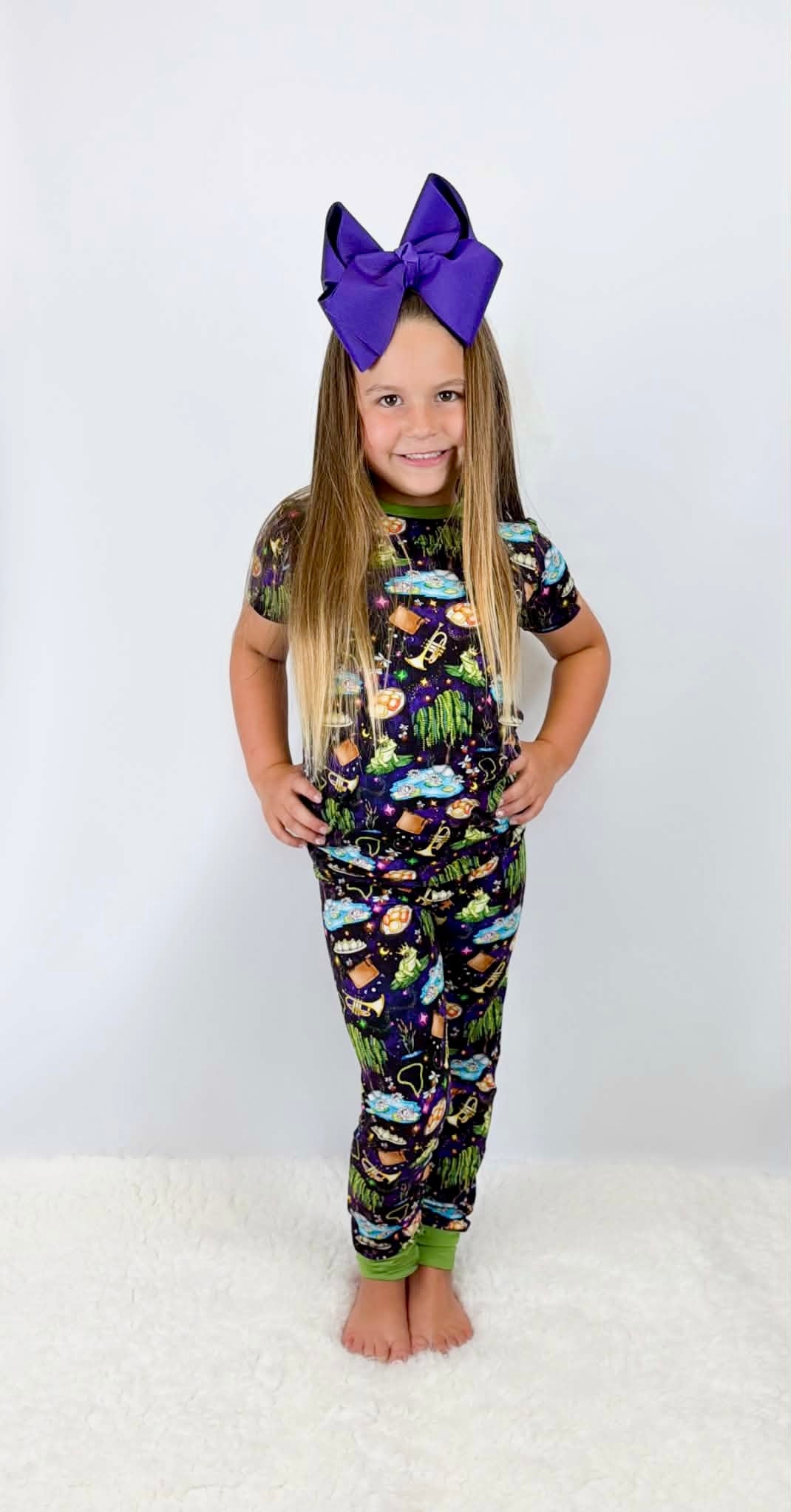 “Fireflies & Frog Kisses” Two-Piece Pajamas Short Sleeved and Shorts