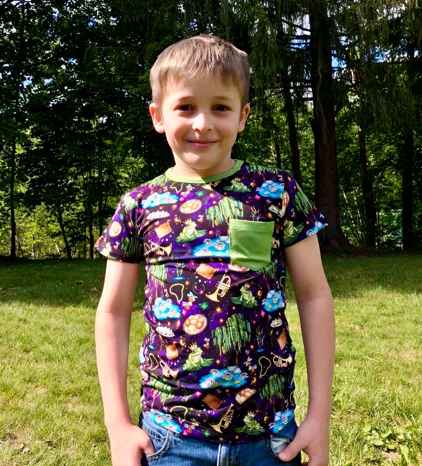 “Fireflies & Frog Kisses” Pocket T-Shirt