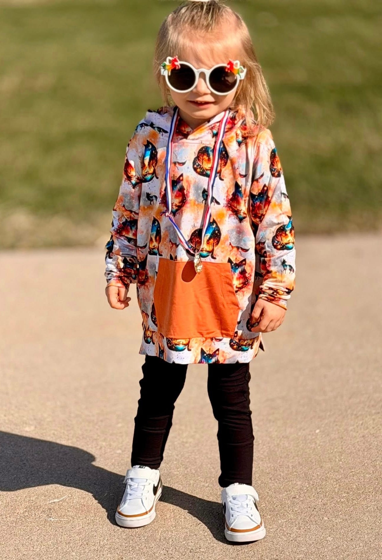 “Whimsical Foxes” Pull Over Hoodie