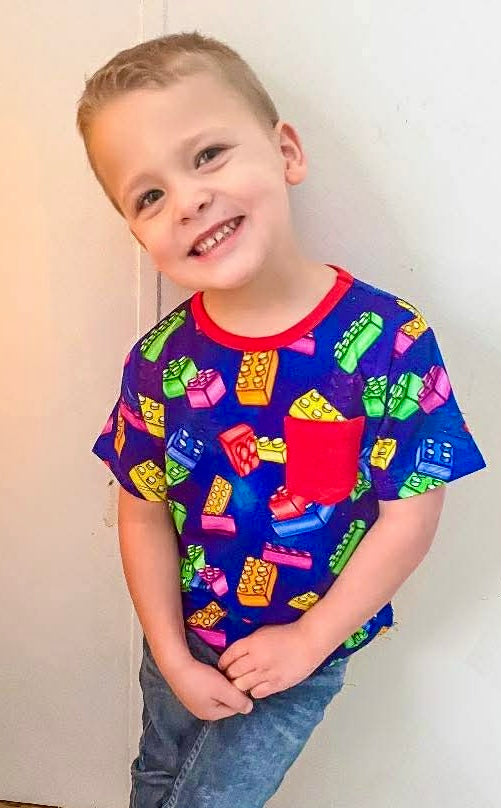 “Color Burst Blocks” Pocket T-Shirt