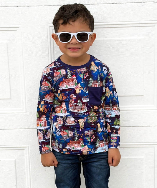 North Pole Magic Long Sleeved Pocket T-Shirt