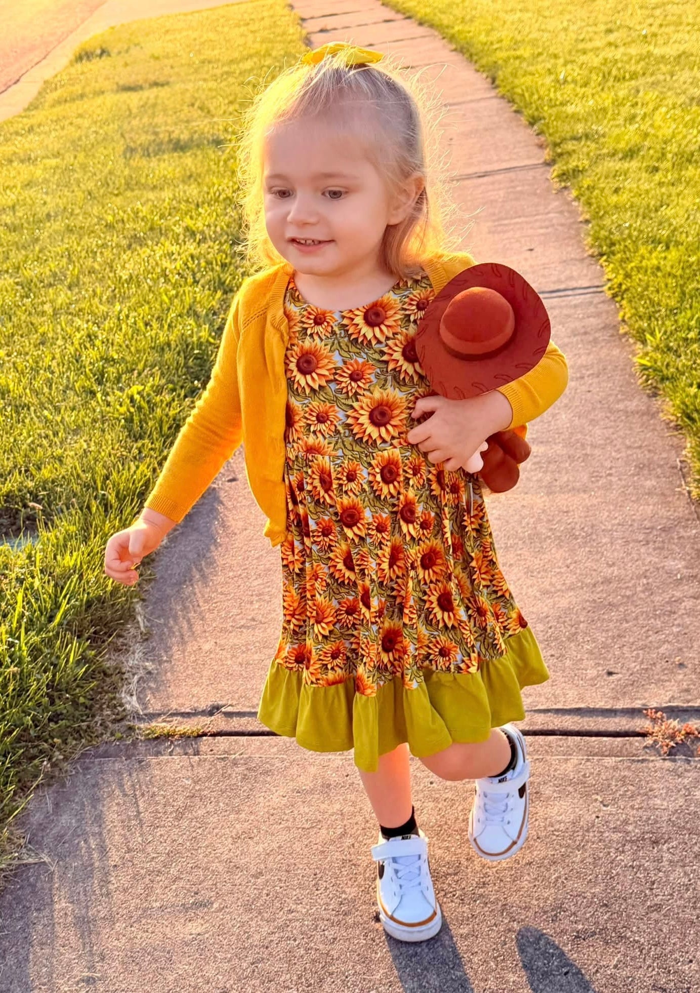 Sunflower Meadow Twirl with Bow Back