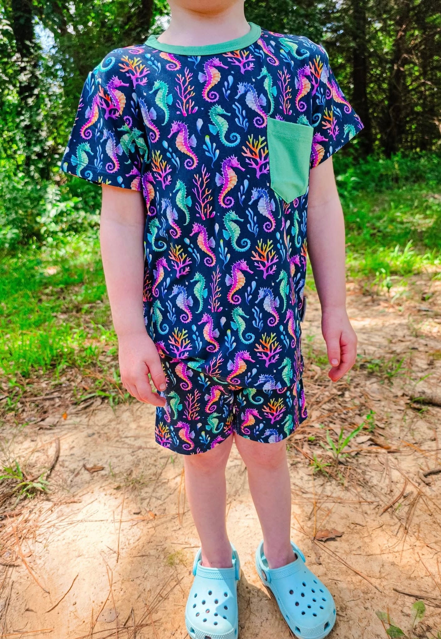 “Seahorse Lagoon” Pocket T-Shirt