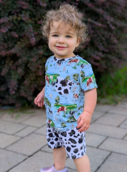 “Cows” Two-Piece Shorts Set
