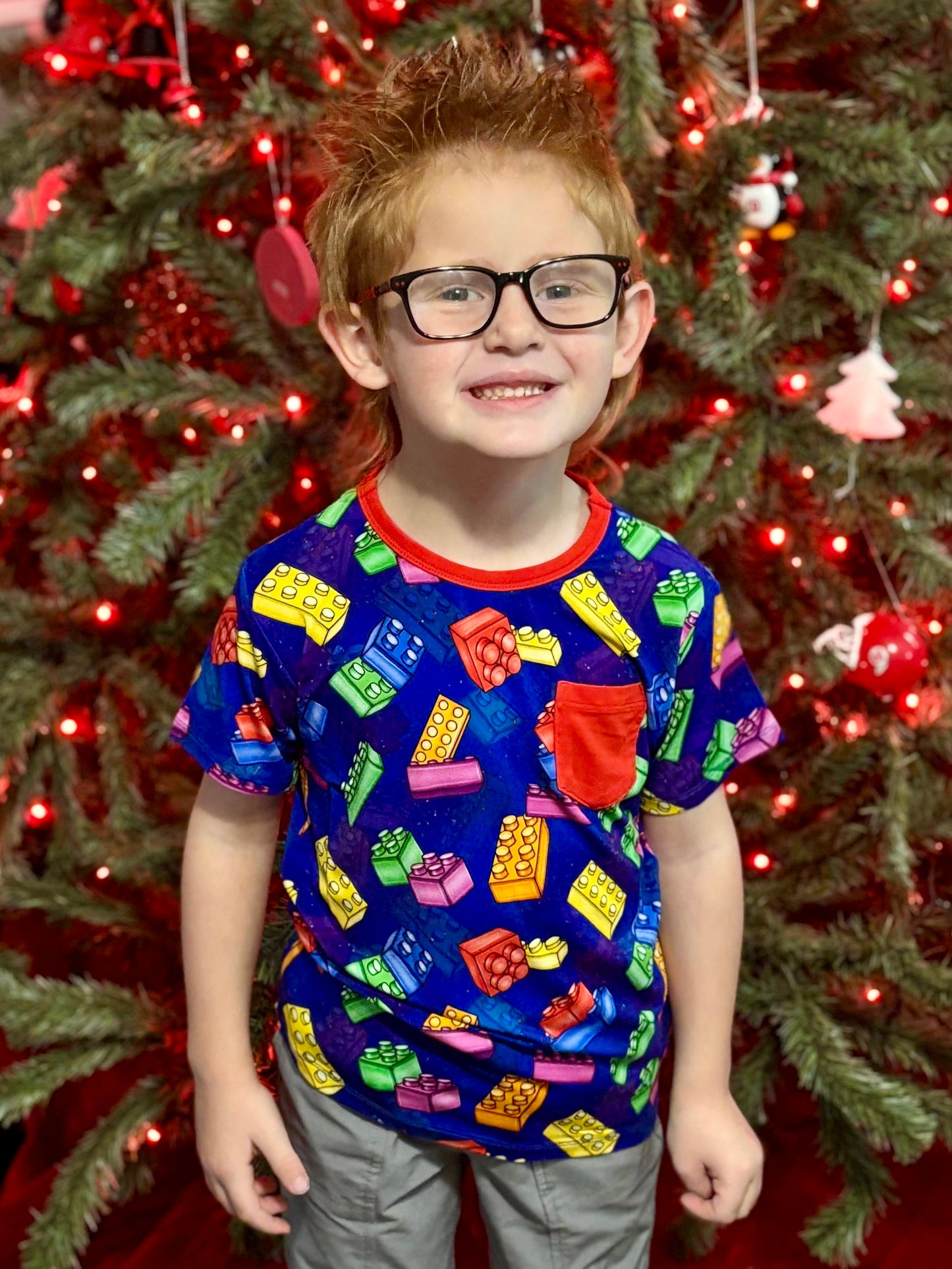 “Color Burst Blocks” Pocket T-Shirt