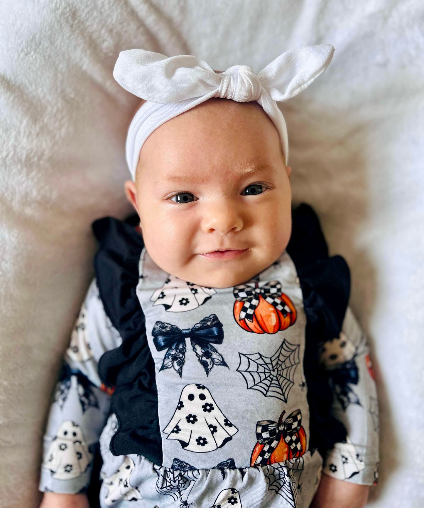 “Boos and Bows” Ruffled Bubble Romper