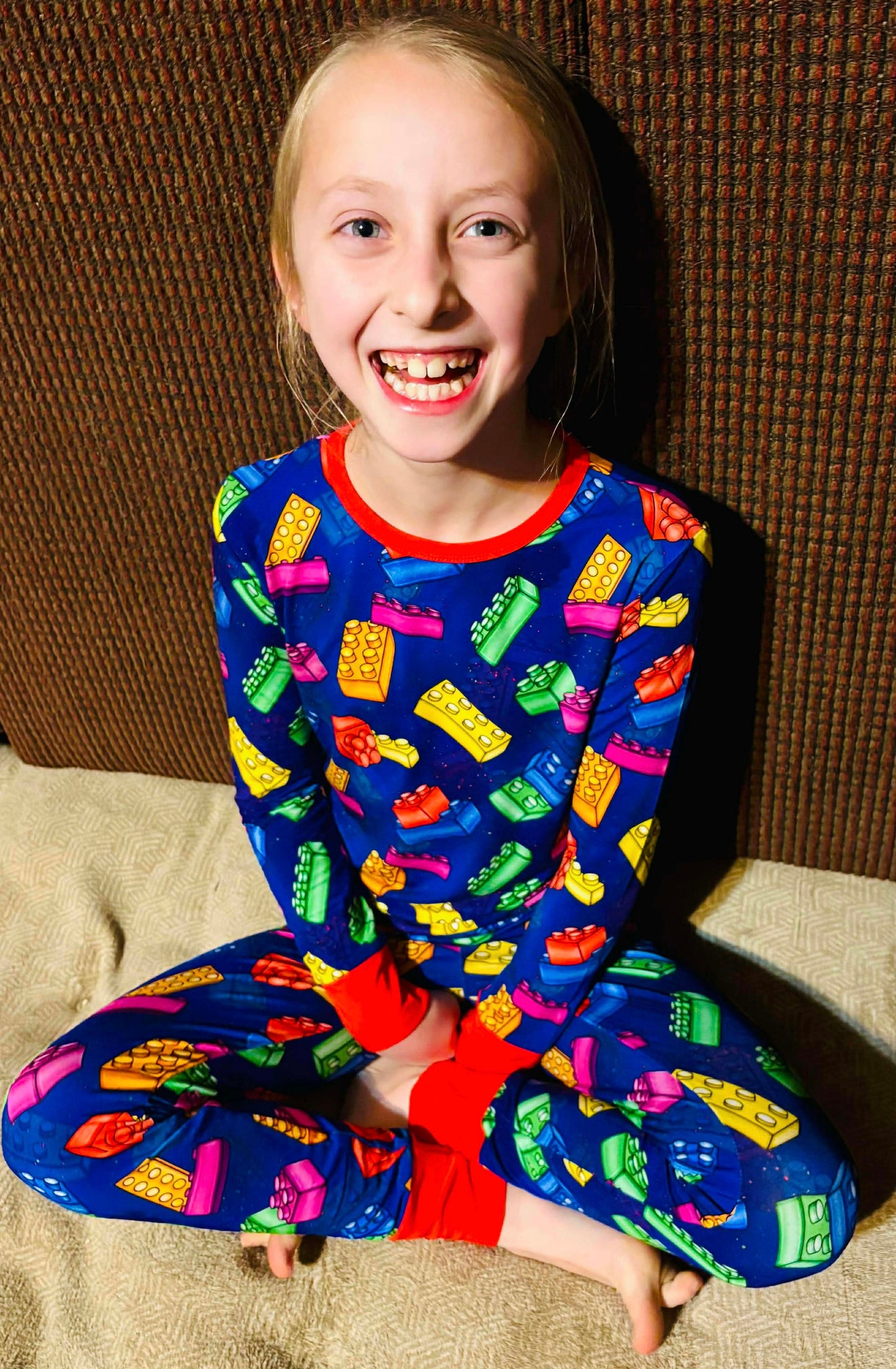 “Color Burst Blocks” Two-Piece Pajamas