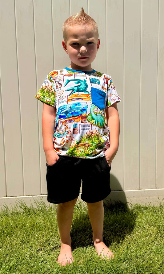 “Dinos at the Museum” Pocket T-Shirt