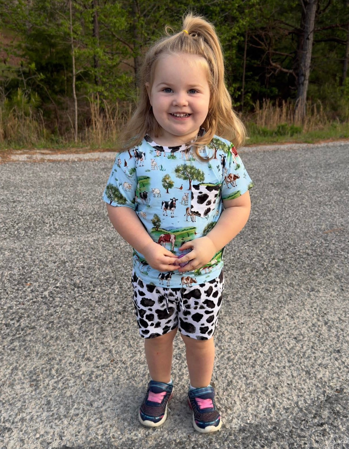 “Cows” Two-Piece Shorts Set
