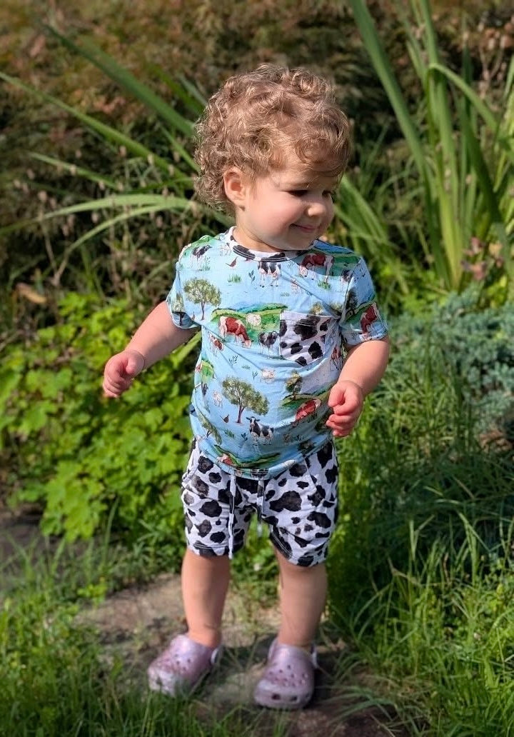 “Cows” Two-Piece Shorts Set