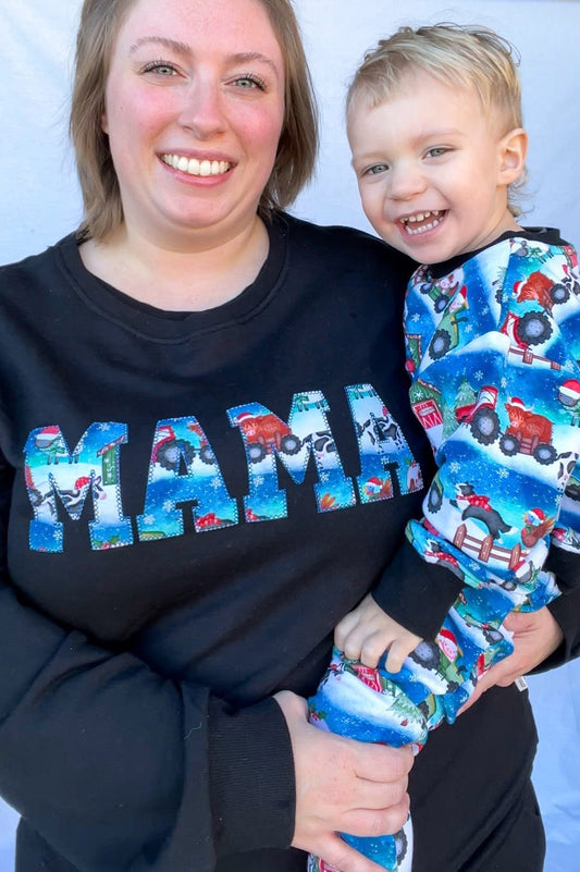 “E-I-E-I ho ho ho ” Mama Sweater