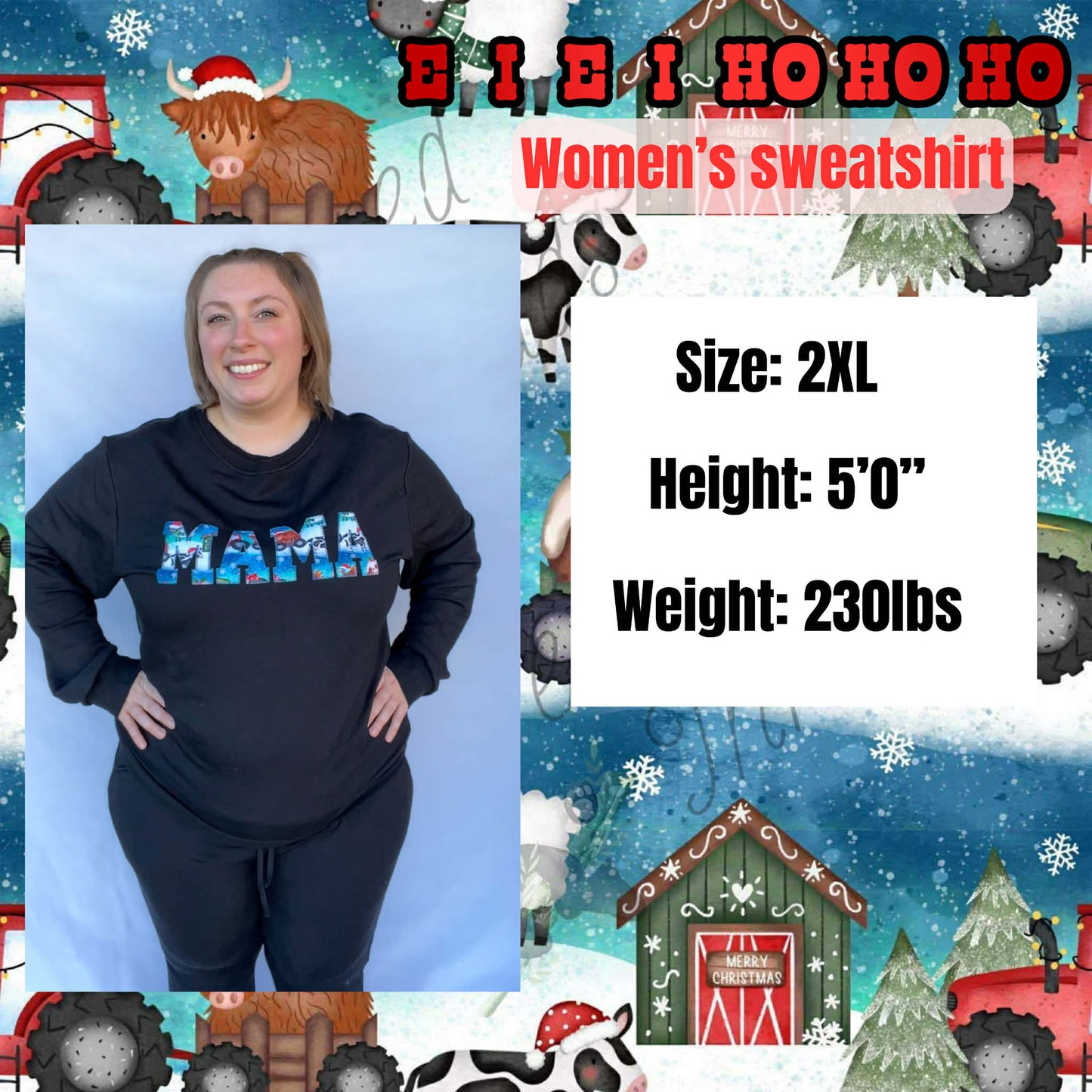 “E-I-E-I ho ho ho ” Mama Sweater