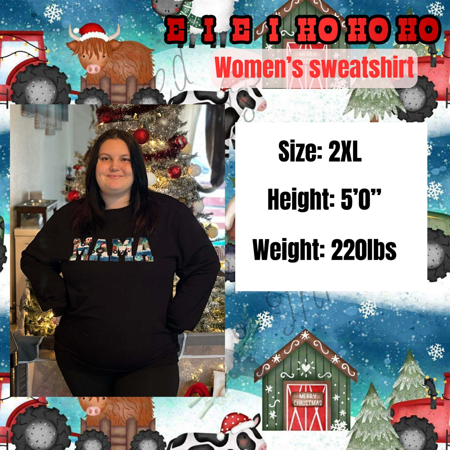 “E-I-E-I ho ho ho ” Mama Sweater