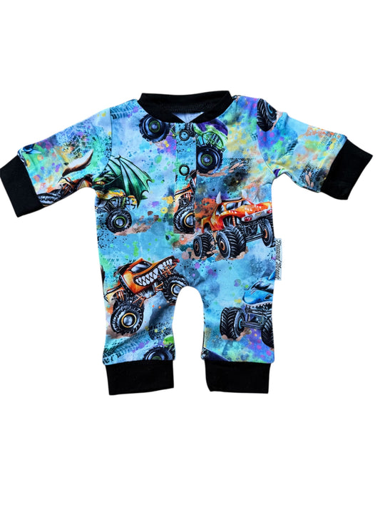 “Monster Truck Mayhem” Doll Romper