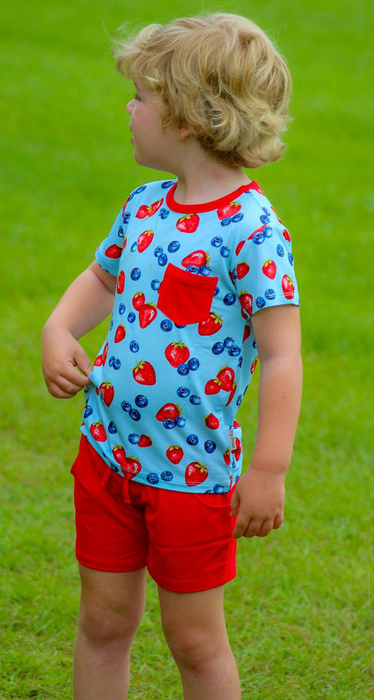 Berry Sweet Two-Piece Shorts Set