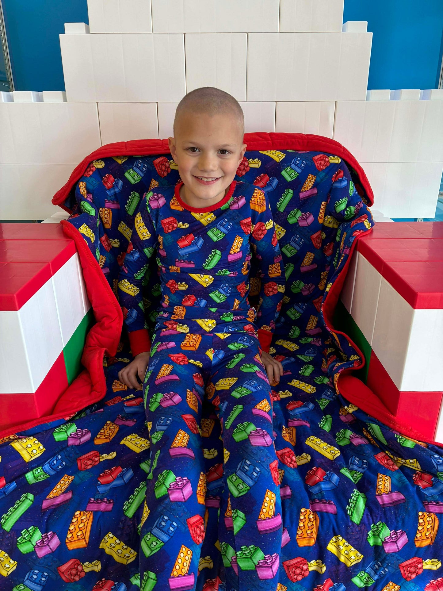 “Color Burst Blocks” Two-Piece Pajamas