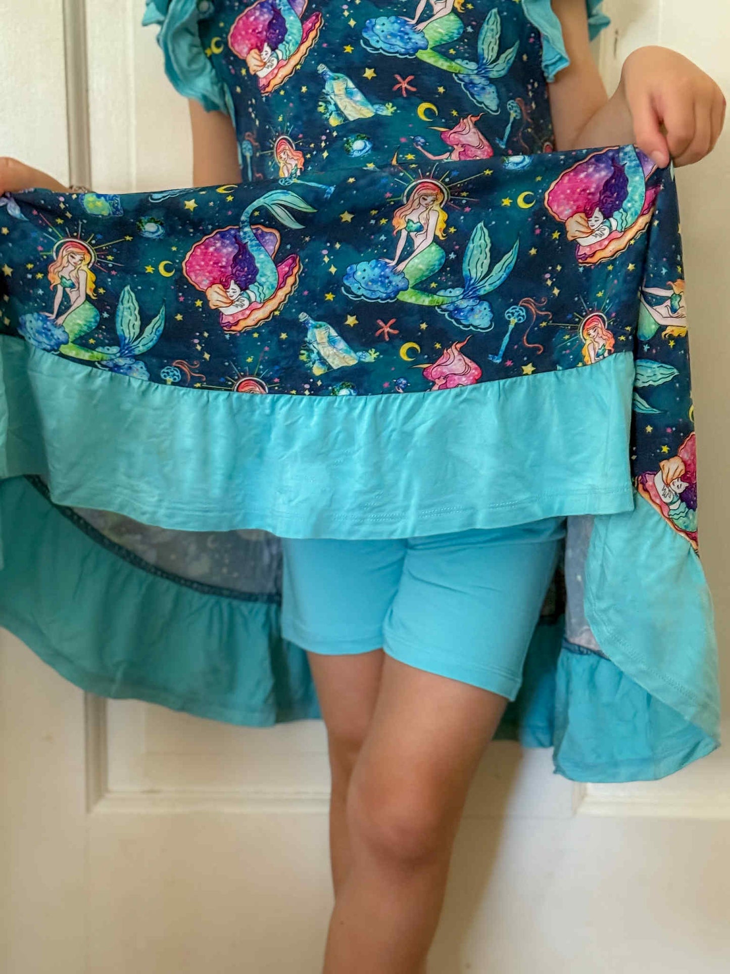 Mystical Mermaids Twirl with Biker Shorts Set