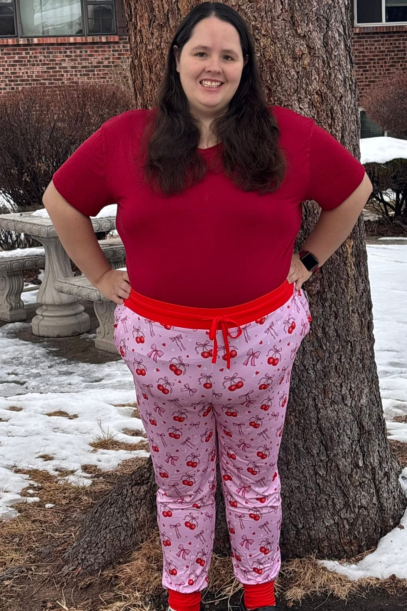 “Cherry Bow Bliss” Woman’s Joggers