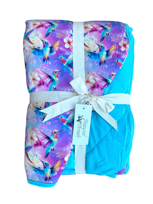 “Hummingbird Haven” Quilted Blanket