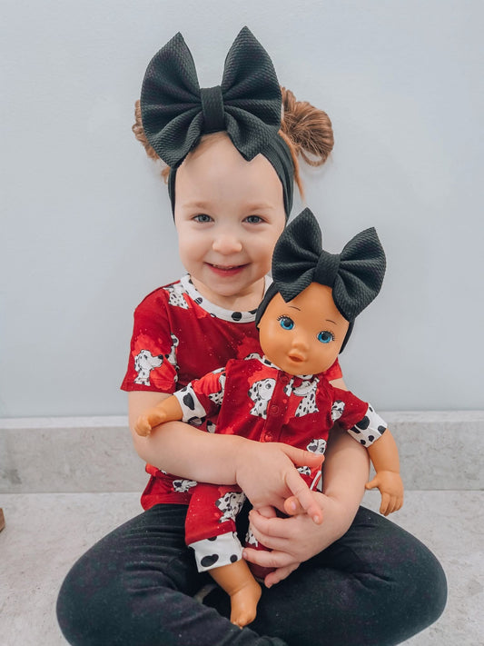 “Darling Dalmatians” Doll Romper