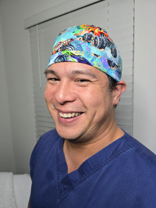 “Monster Truck Mayhem” Scrub Cap
