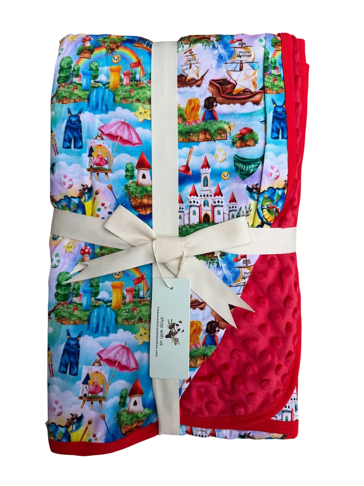 “Galaxy Land” Quilted Blanket with plush minky back