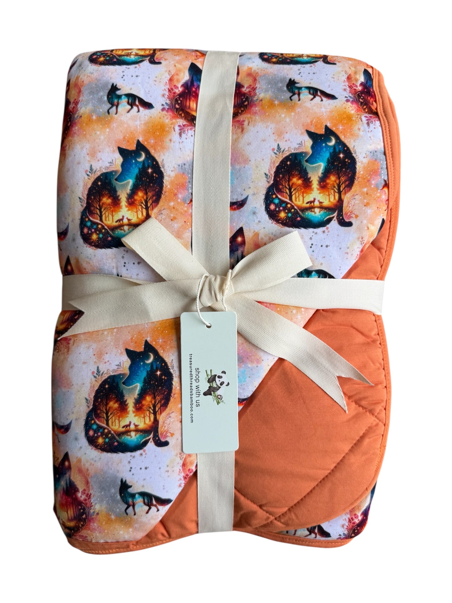 “Whimsical Foxes” Quilted Blanket