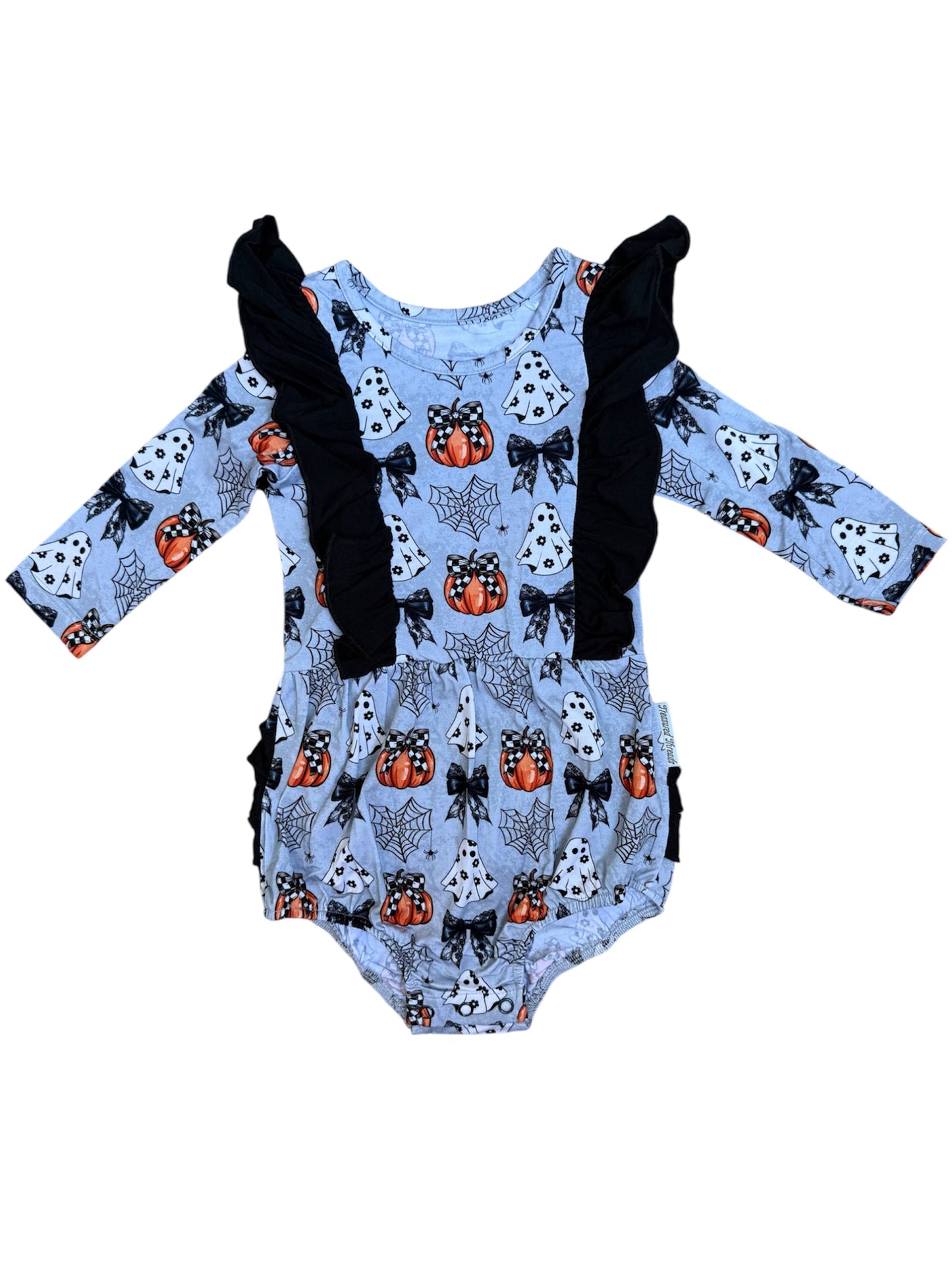 “Boos and Bows” Ruffled Bubble Romper