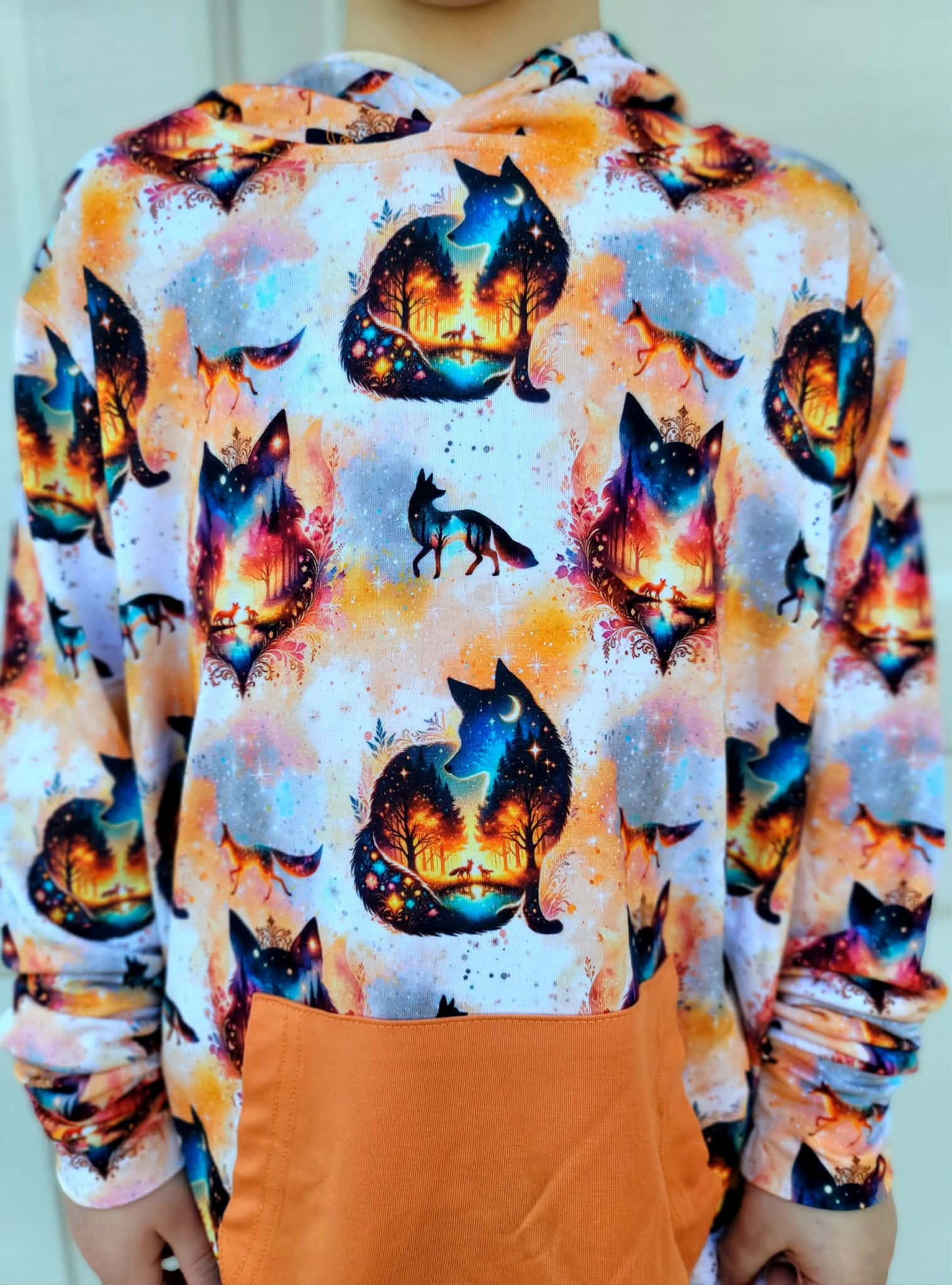 “Whimsical Foxes” Pull Over Hoodie