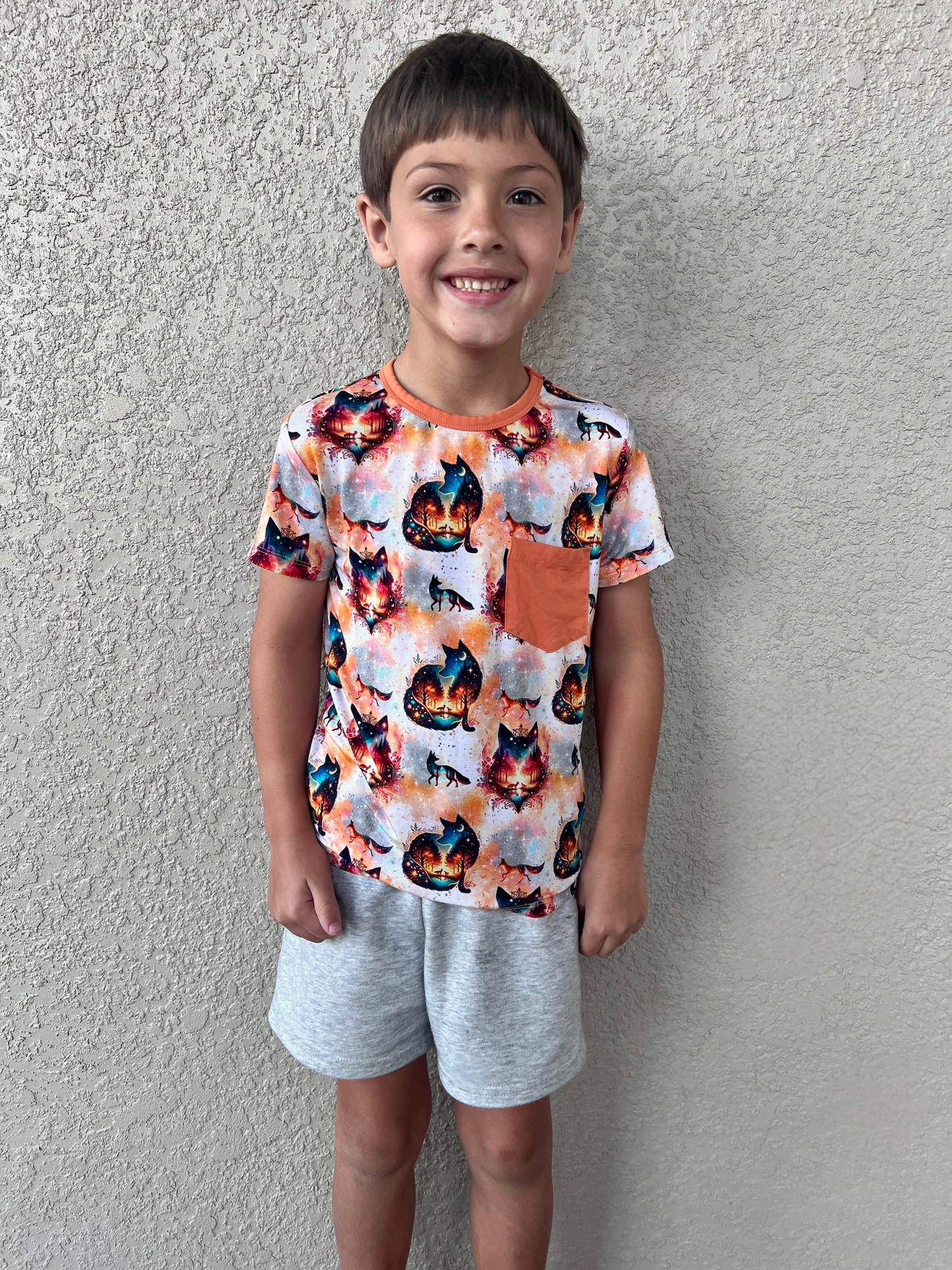 “Whimsical Foxes” Pocket T-Shirt