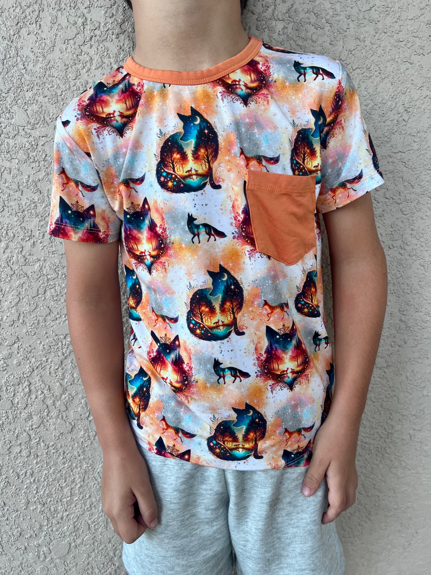 “Whimsical Foxes” Pocket T-Shirt