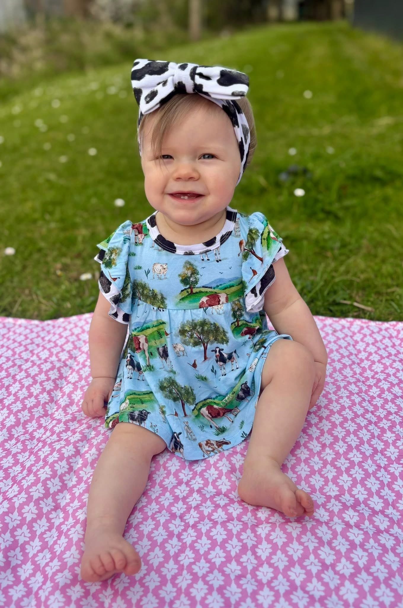 “Cows” Bow Headband